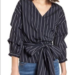 Wrap Waist Tie Blouse